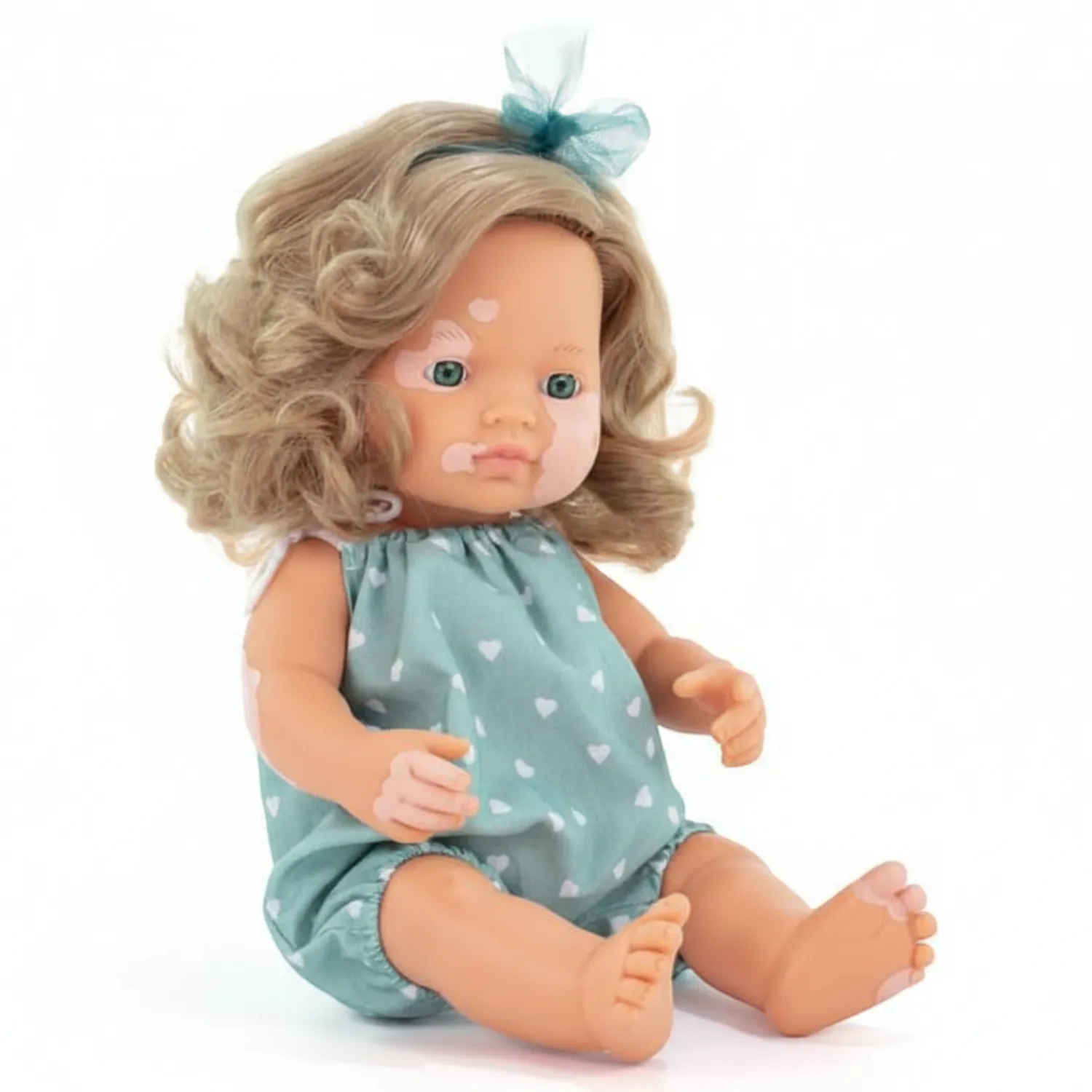 3 Lata +|2 Lata + | Miniland Lalka dziewczynka Europejka Ciemny Blond Bielactwo My Friends & Me, 38cm