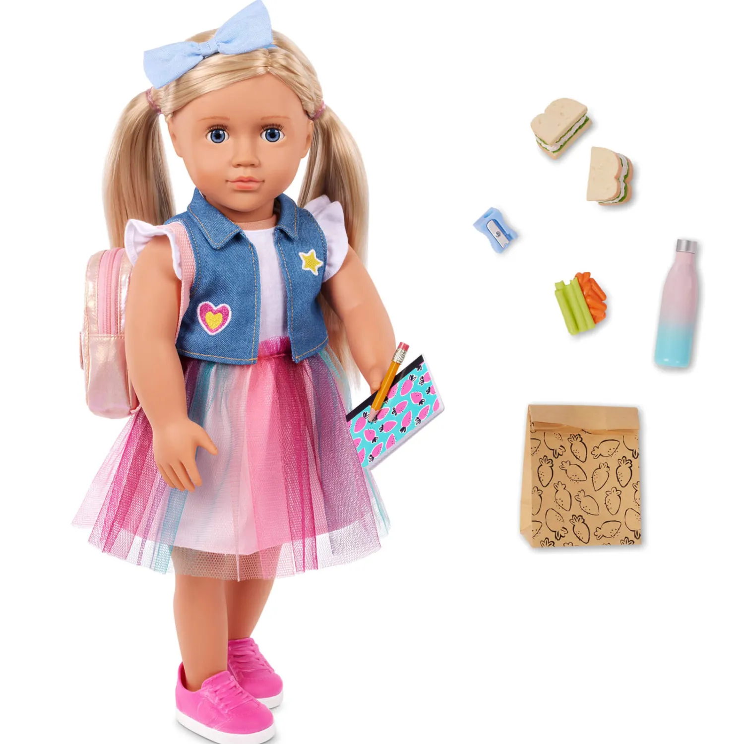 7 Lat+|8 Lat+ | OurGeneration Lalka EVIE 46cm - uczennica z tornistrem i akcesoriami szkolnymi