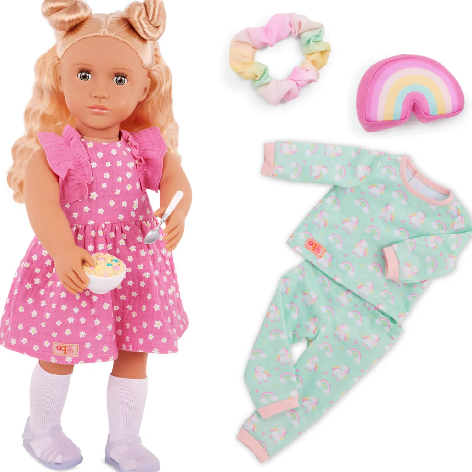 7 Lat+|8 Lat+ | OurGeneration Lalka GILLIAN 46cm - z koczkami i piżamką w komplecie