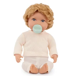 6 Lat+|3 Lata + | LullaBaby Lalka niemowlę chłopiec z włosami i smoczkiem, w dwuczęściowym ubranku - blondyn