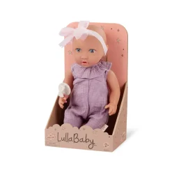 6 Lat+|3 Lata + | LullaBaby Lalka niemowlę ze smoczkiem, w muślinowym ubranku i opasce, dwubarwne tęczówki