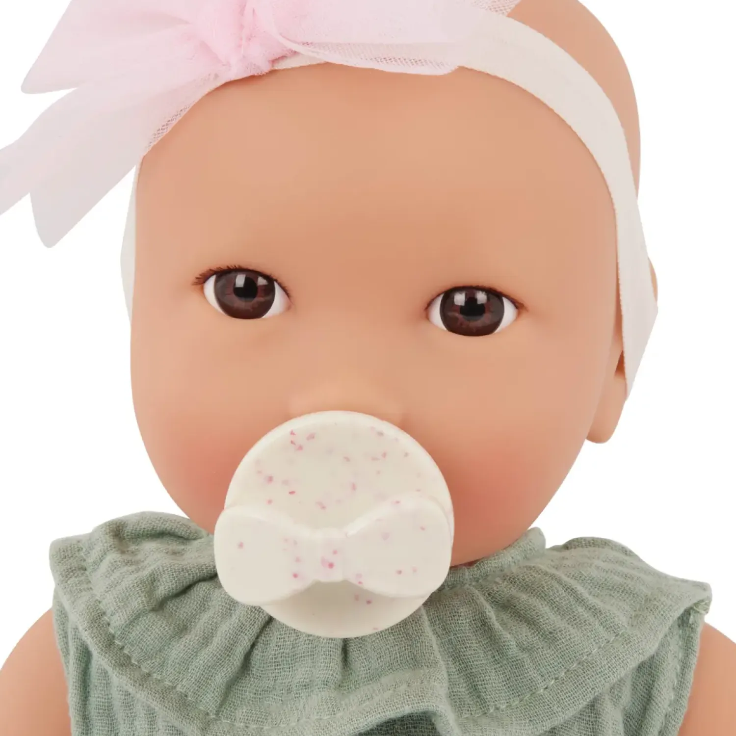 2 Lata +|Lalki | LullaBaby Lalka niemowlę ze smoczkiem, w muślinowym ubranku i opasce