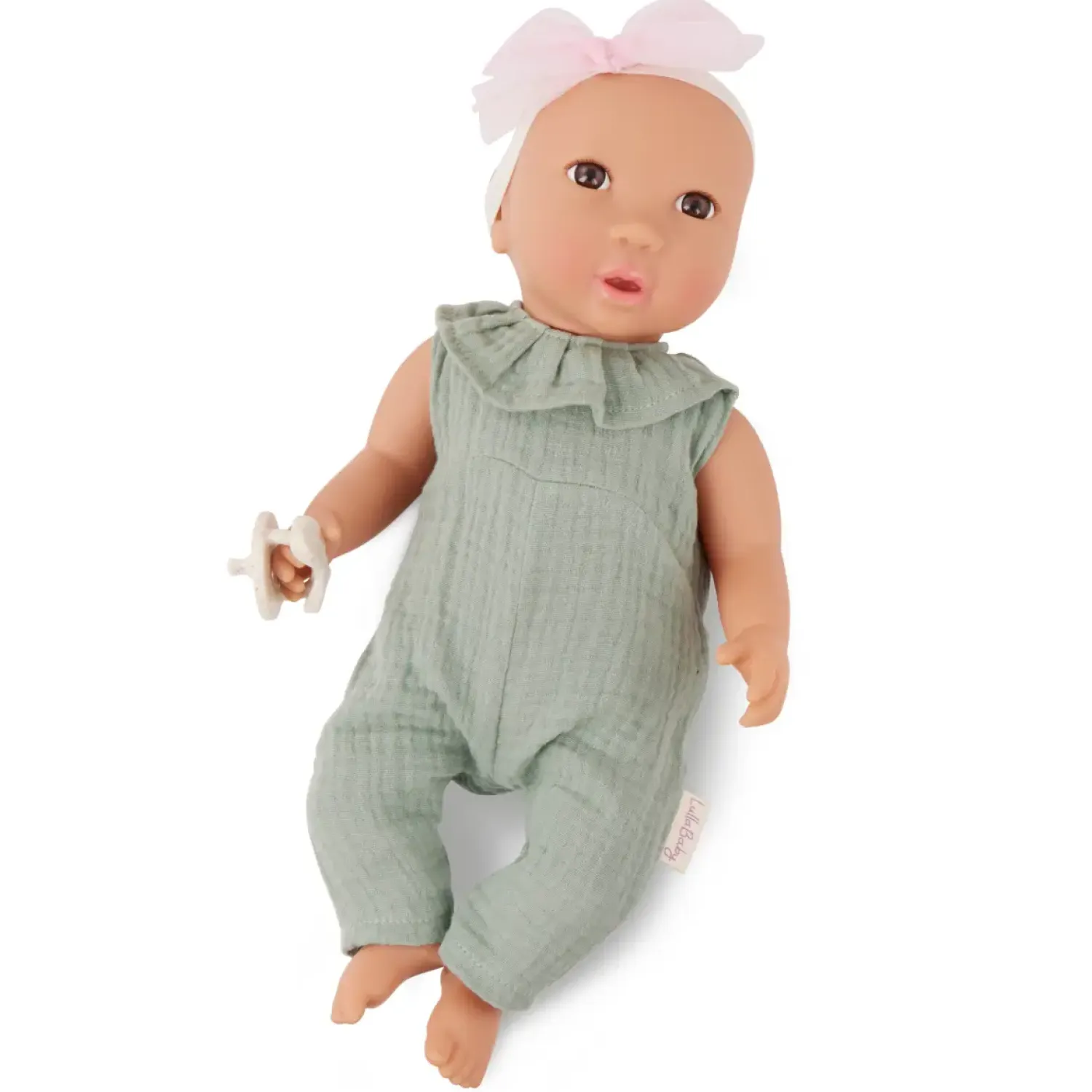 2 Lata +|Lalki | LullaBaby Lalka niemowlę ze smoczkiem, w muślinowym ubranku i opasce