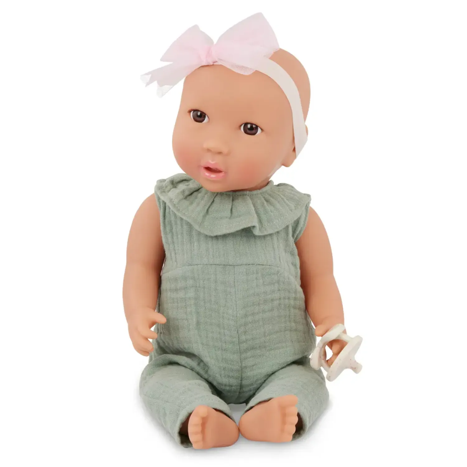 2 Lata +|Lalki | LullaBaby Lalka niemowlę ze smoczkiem, w muślinowym ubranku i opasce