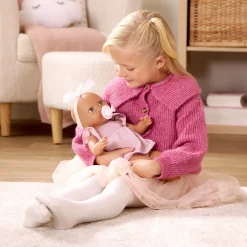 6 Lat+|3 Lata + | LullaBaby Lalka niemowlę ze smoczkiem, w sukience i opasce, wersja różowa