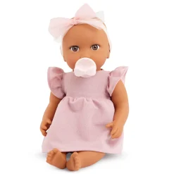 6 Lat+|3 Lata + | LullaBaby Lalka niemowlę ze smoczkiem, w sukience i opasce, wersja różowa