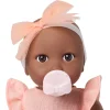 6 Lat+|3 Lata + | LullaBaby Lalka niemowlę ze smoczkiem, w sukience i opasce, wersja brzoskwiniowa