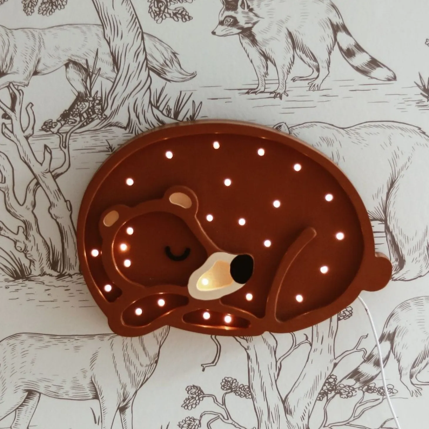 Lampa Little Lights Miś - Forest Brown