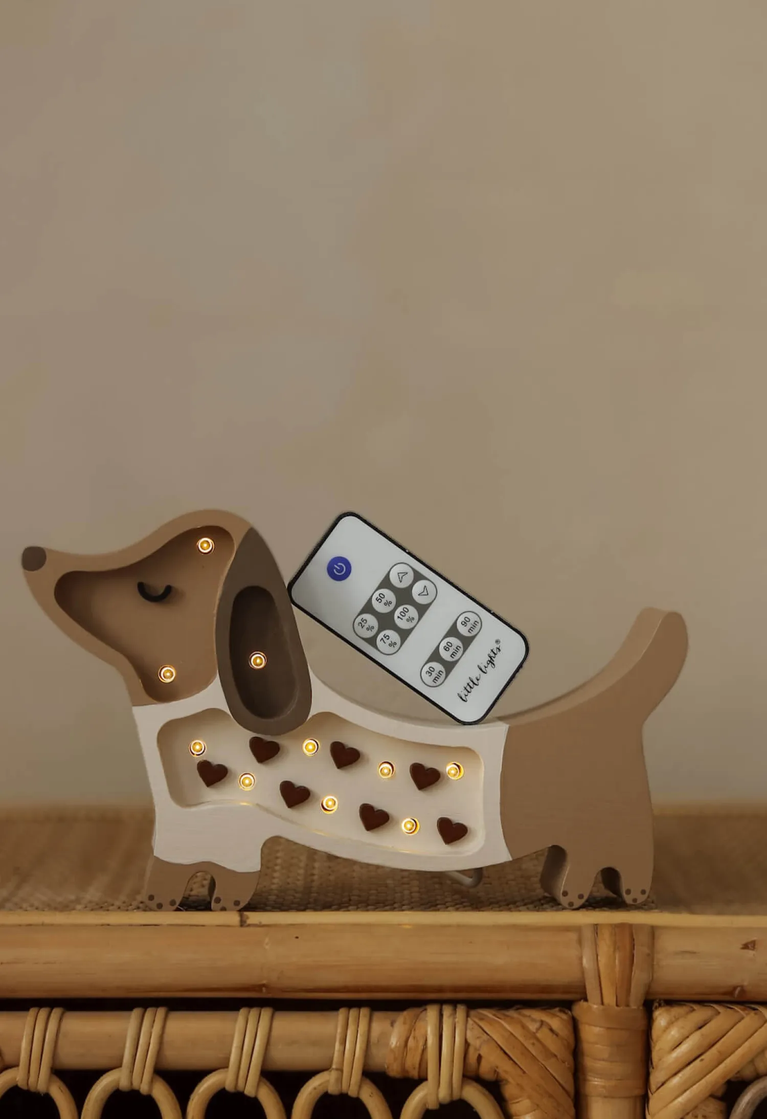 Dekoracje Dziecięce|Lampki Nocne | Little Lights Lampa Piesek Mini CHOCOLATE HEART WITH A KNITTED