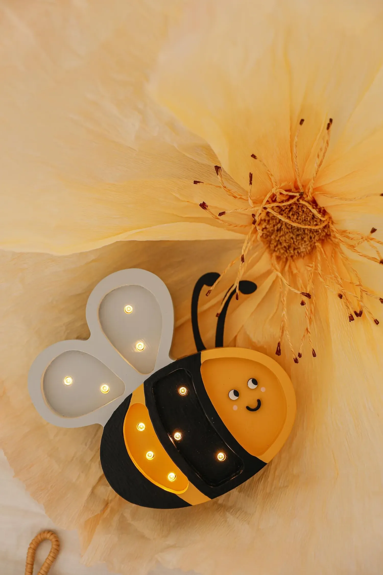 Lampki Nocne|Lampki Nocne | Little Lights Lampa Pszczółka - Honey Yellow