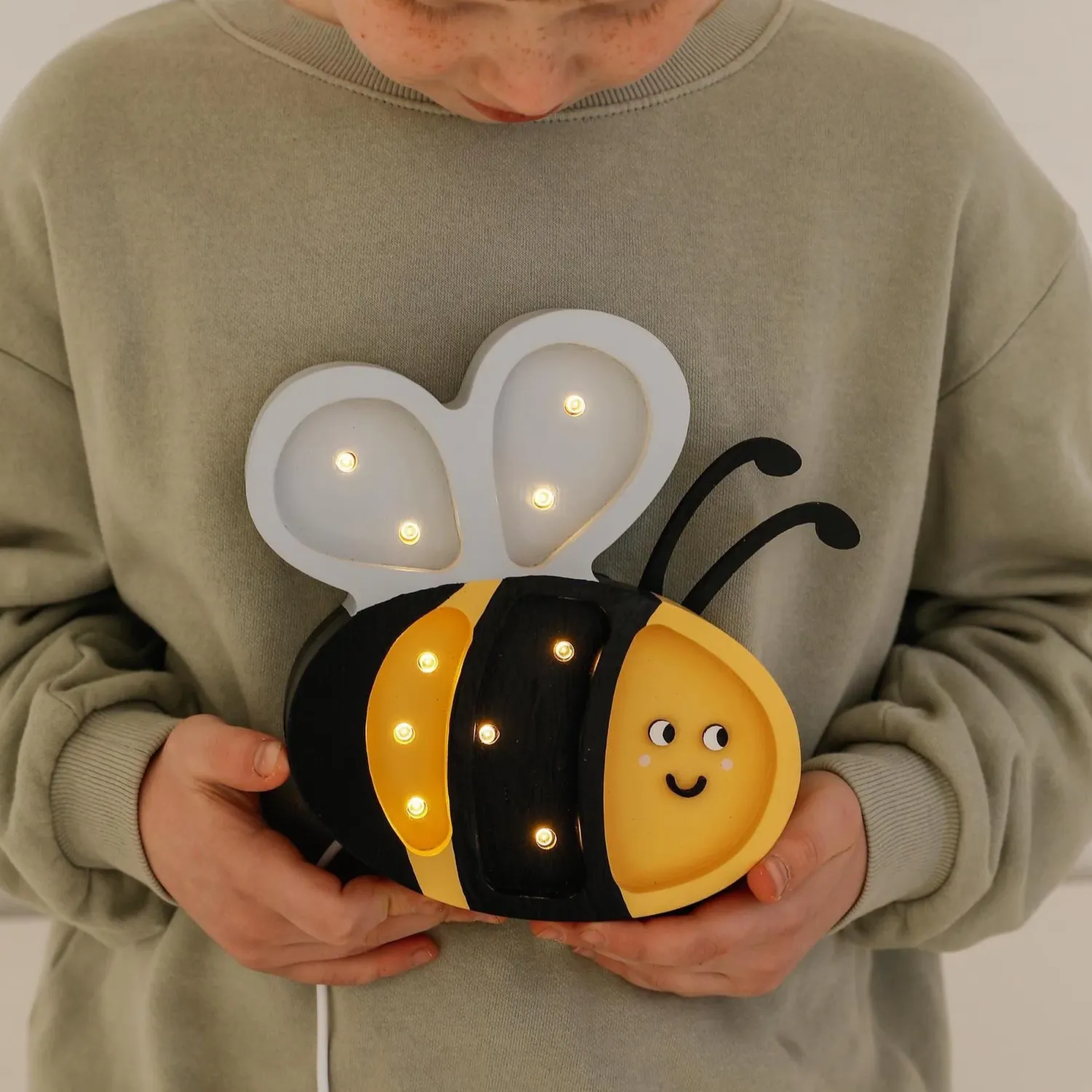 Lampki Nocne|Lampki Nocne | Little Lights Lampa Pszczółka - Honey Yellow
