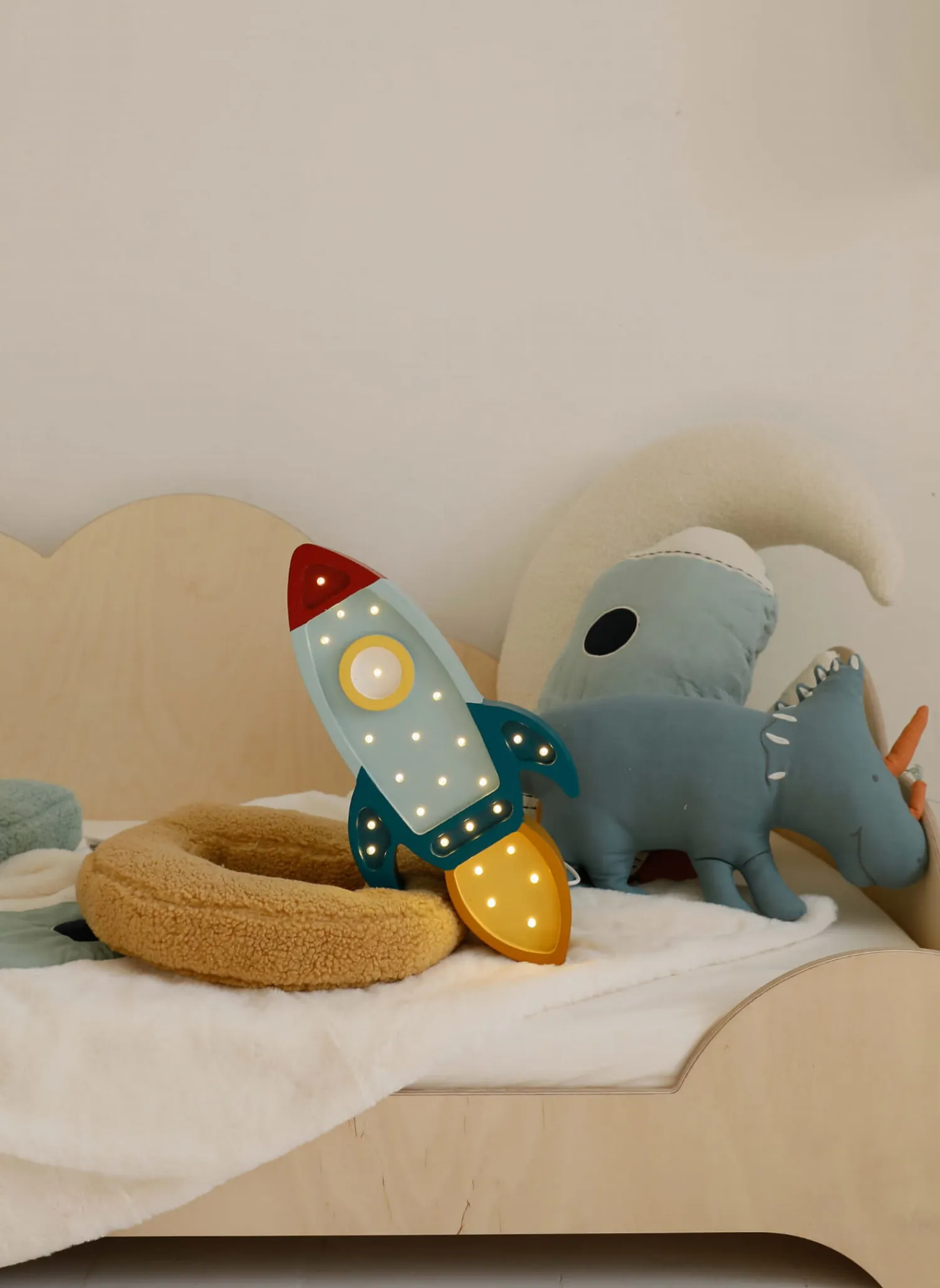 Dekoracje Dziecięce|Lampki Nocne | Little Lights Lampa Rakieta TEAL