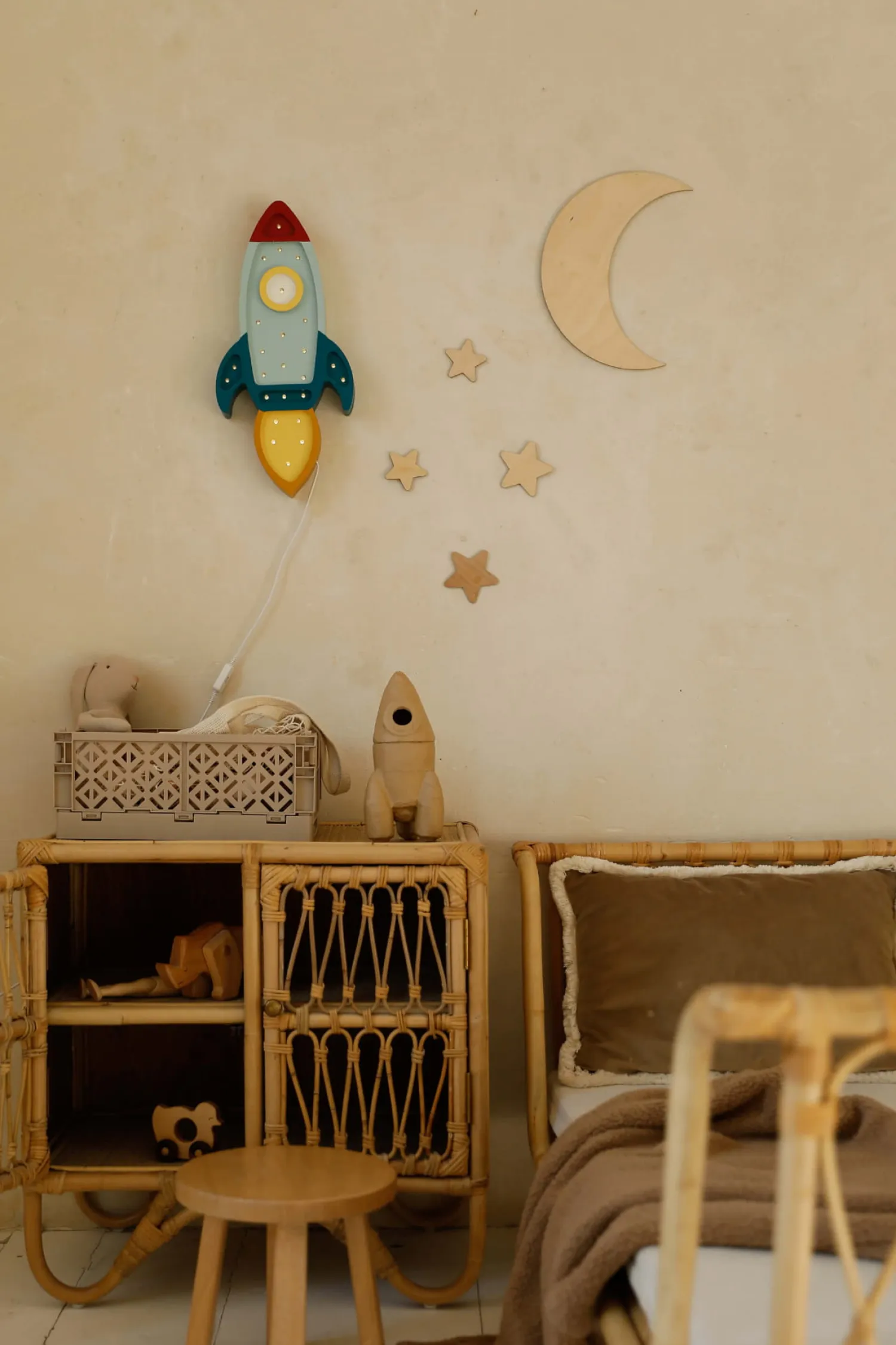Dekoracje Dziecięce|Lampki Nocne | Little Lights Lampa Rakieta TEAL