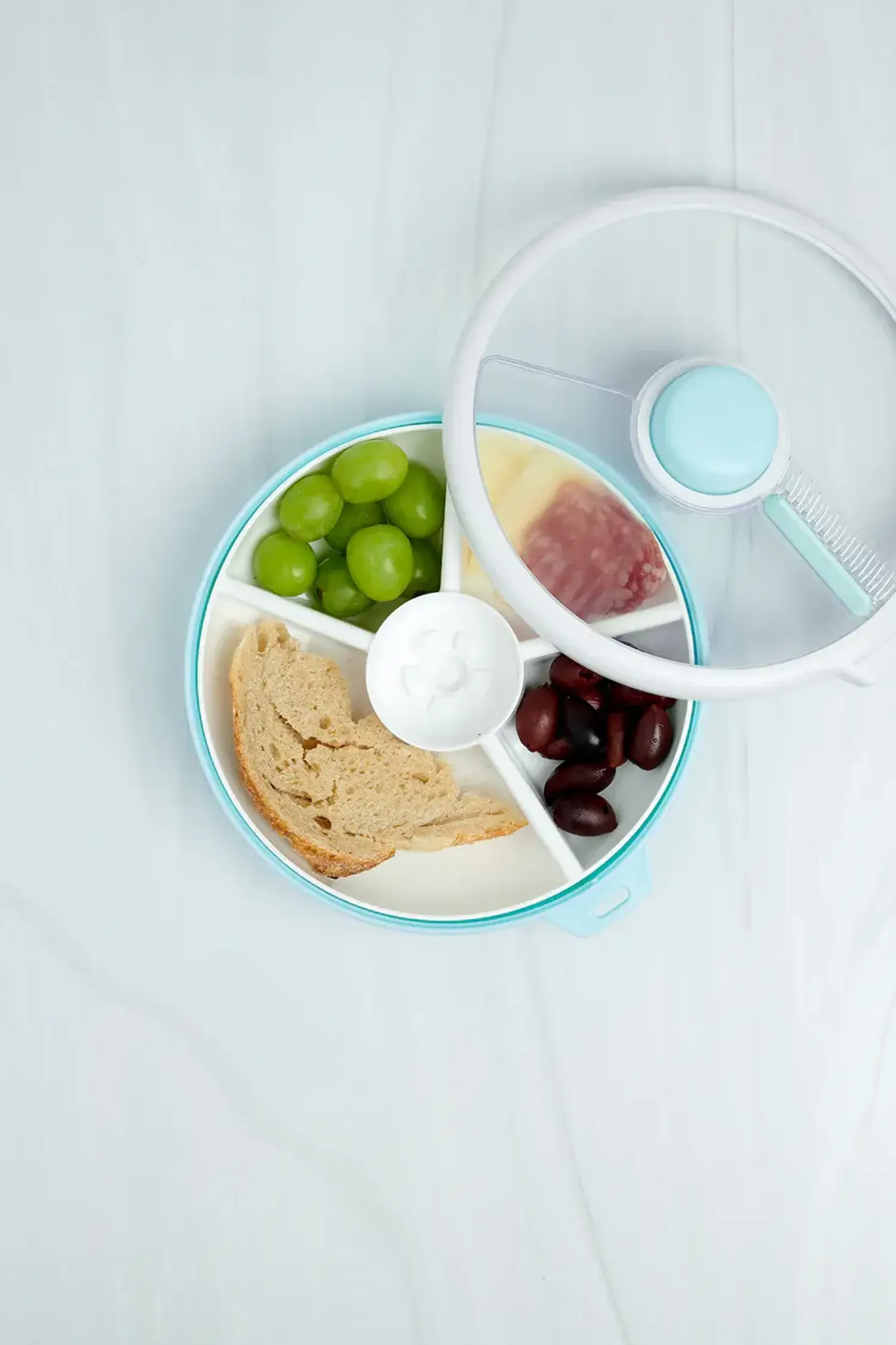 Lunchboxy|Przechowywanie Jedzenia | GOBE LARGE SNACK SPINNER duży pojemnik na przekąski, Macaron Blue