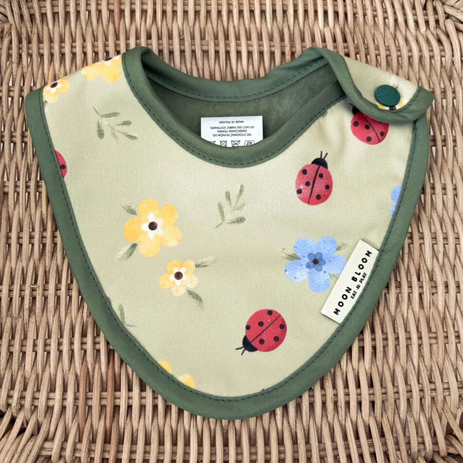Metoda Blw|Śliniaki | Moon Bloom Śliniaczek Niemowlęcy Ladybird