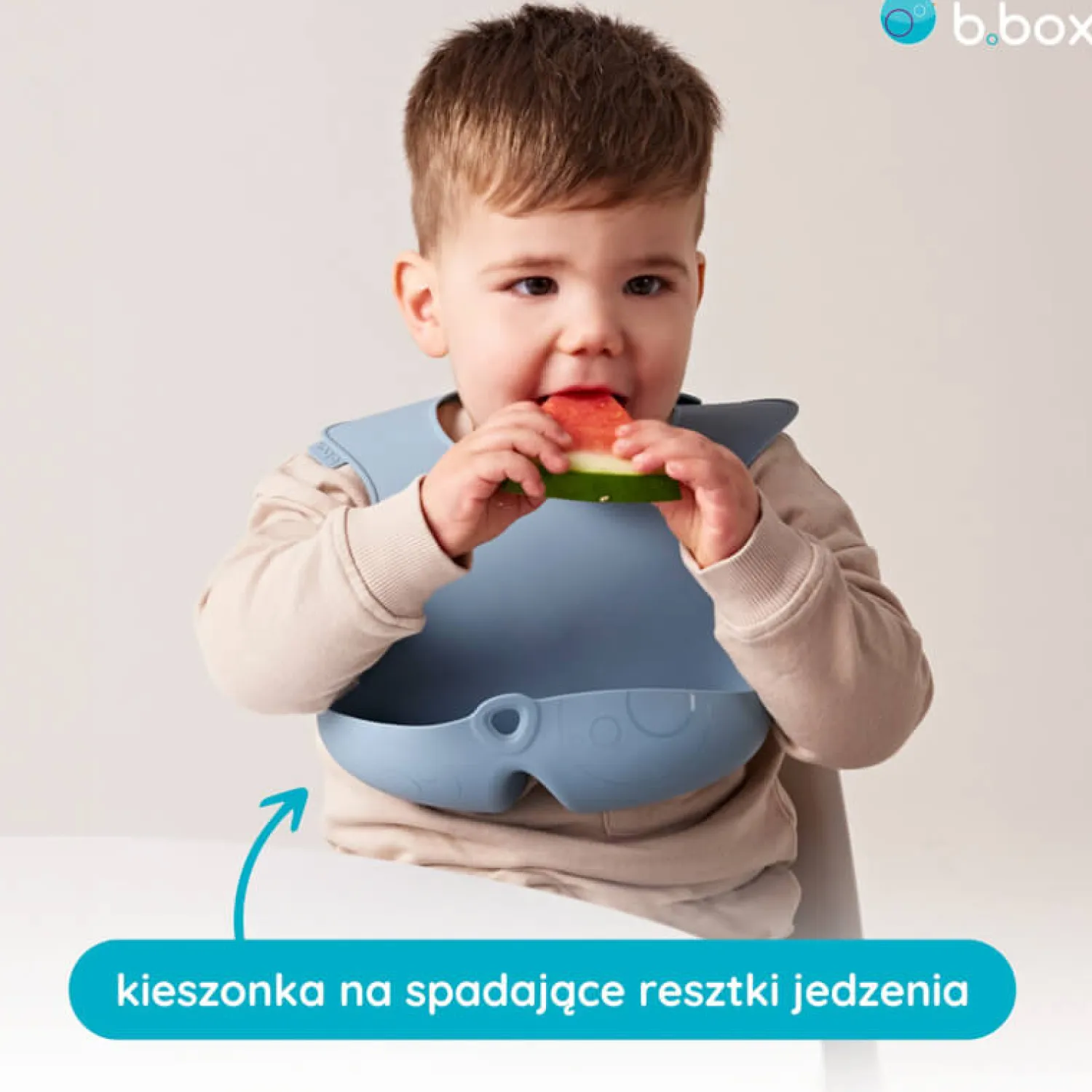 Śliniaki | b.box Śliniak z otwartą kieszonką niebieski