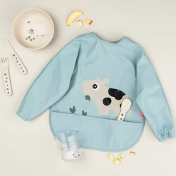 Śliniak z rękawami 6-18m Tiny Farm Blue