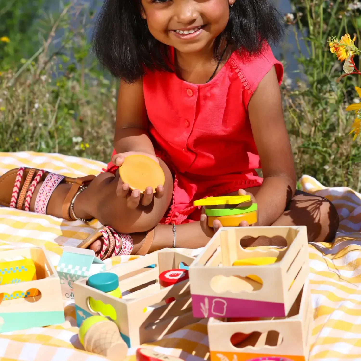 3 Lata +|2 Lata + | B.Toys Little Foodie Groups – drewniane skrzyneczki z produktami spożywczymi