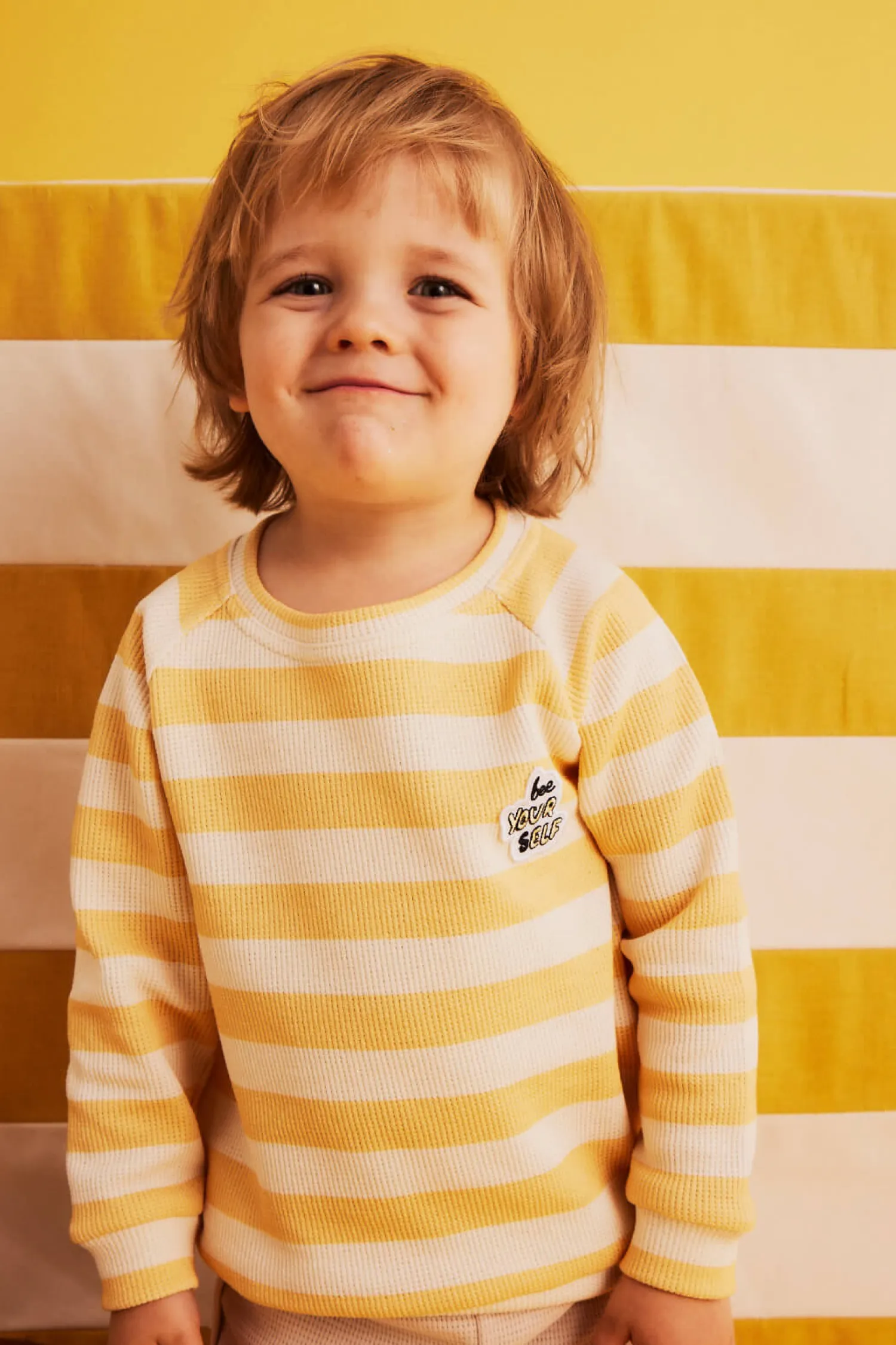 Ubranka Dziecięce | Dear Sophie Longsleeve wafelek - żółte pasy