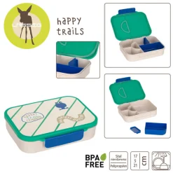 Lunchboxy|Przechowywanie Jedzenia | Lassig Lunchbox Bento z przegródkami Happy Trails Frog