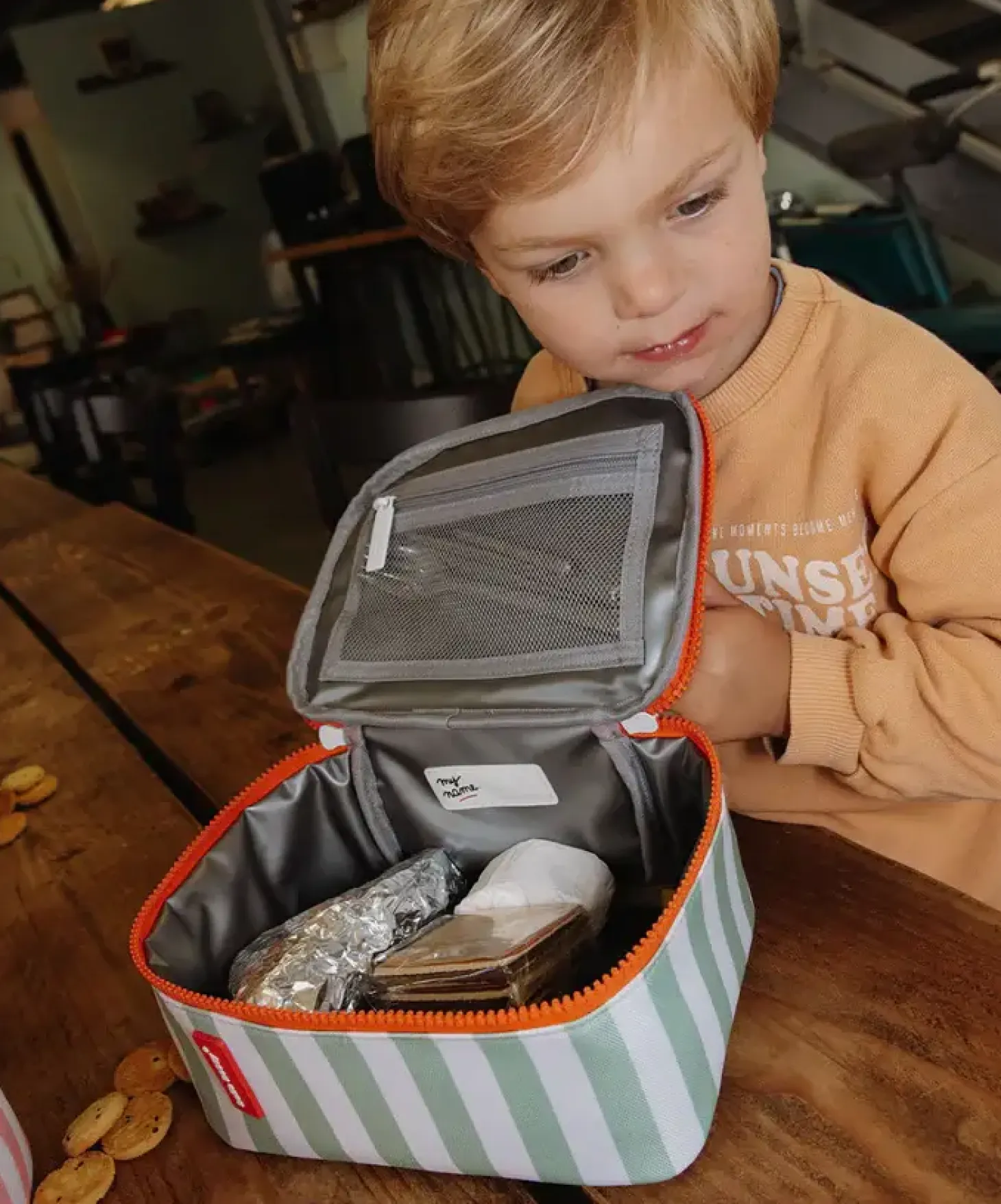 Lunchbox Maxi Green Stripes