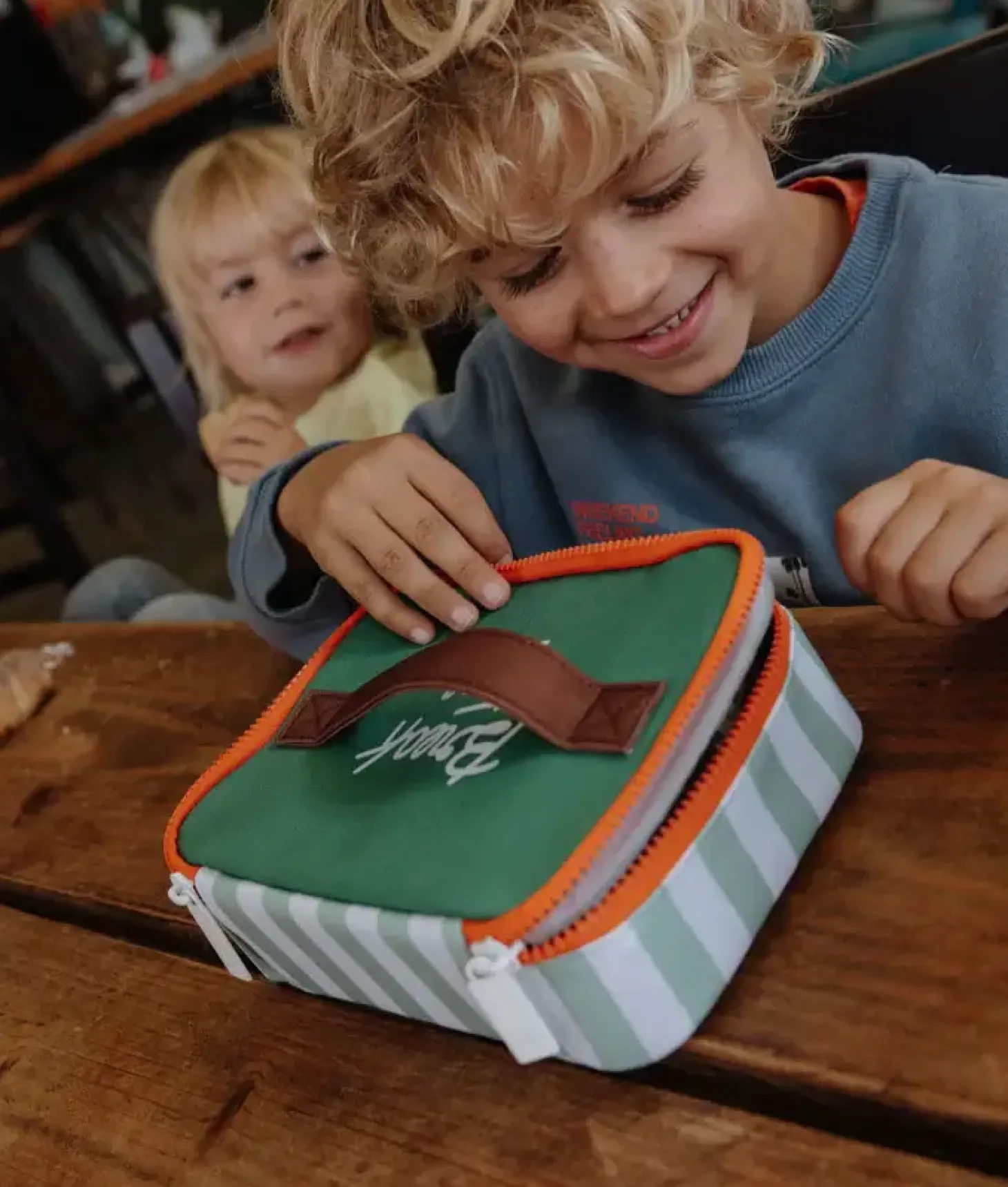 Lunchbox Mini Green Stripes