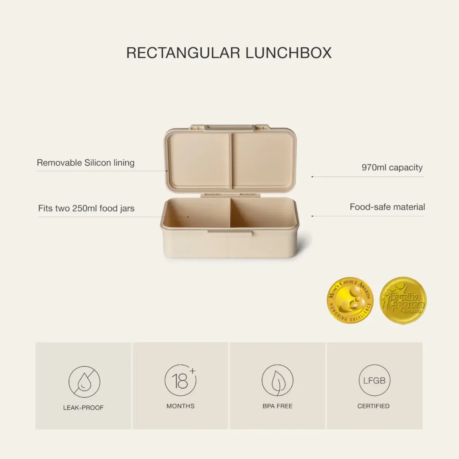 Lunchboxy|Przechowywanie Jedzenia | Citron Lunch box prostokątny - Ballerina