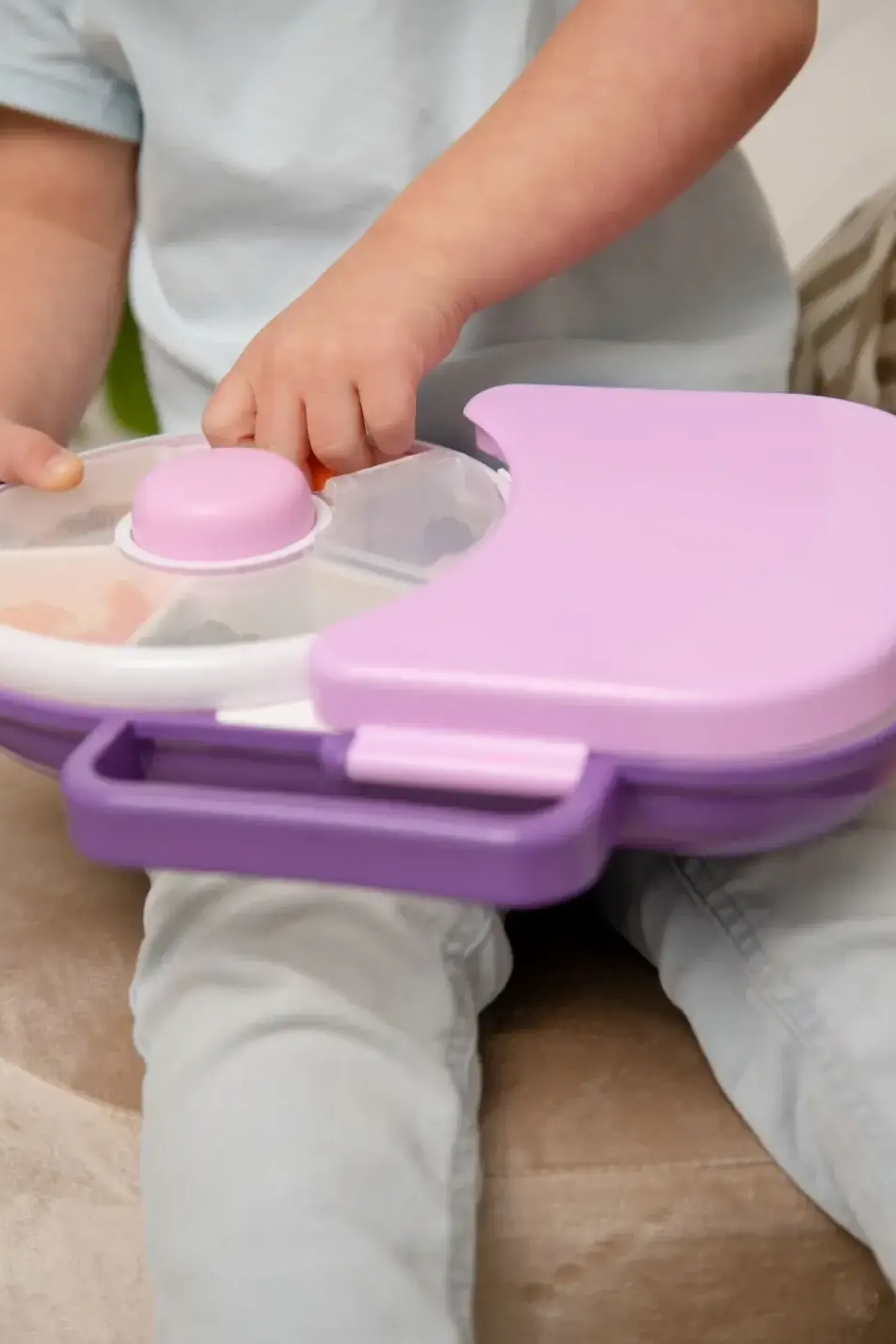 Przechowywanie Jedzenia|Przydatne Akcesoria | GOBE LUNCHBOX & SNACK SPINNER 2IN1 śniadaniówka dla dzieci, Grape Purple