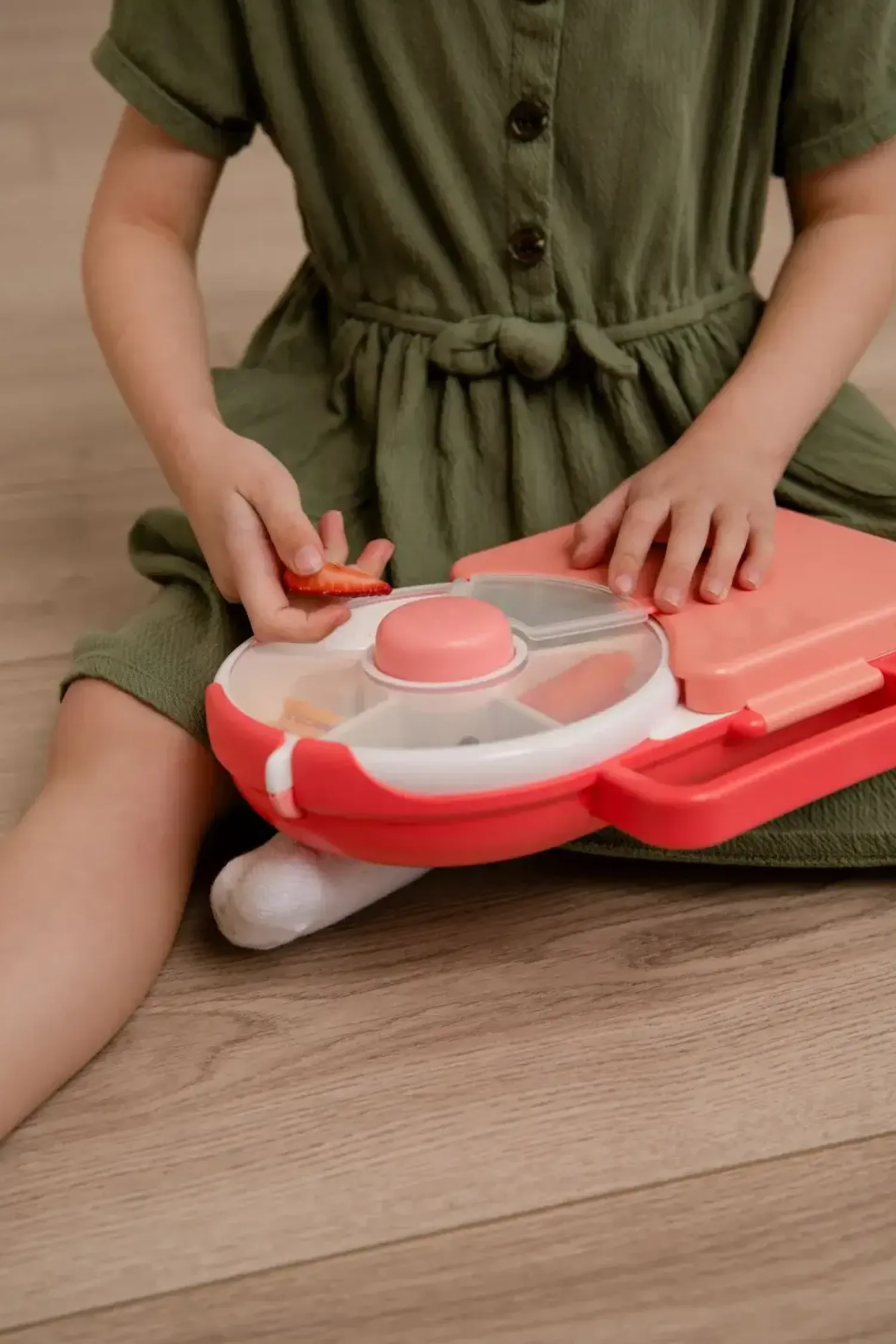 Przechowywanie Jedzenia|Przydatne Akcesoria | GOBE LUNCHBOX & SNACK SPINNER 2IN1 śniadaniówka dla dzieci, Watermelon Pink