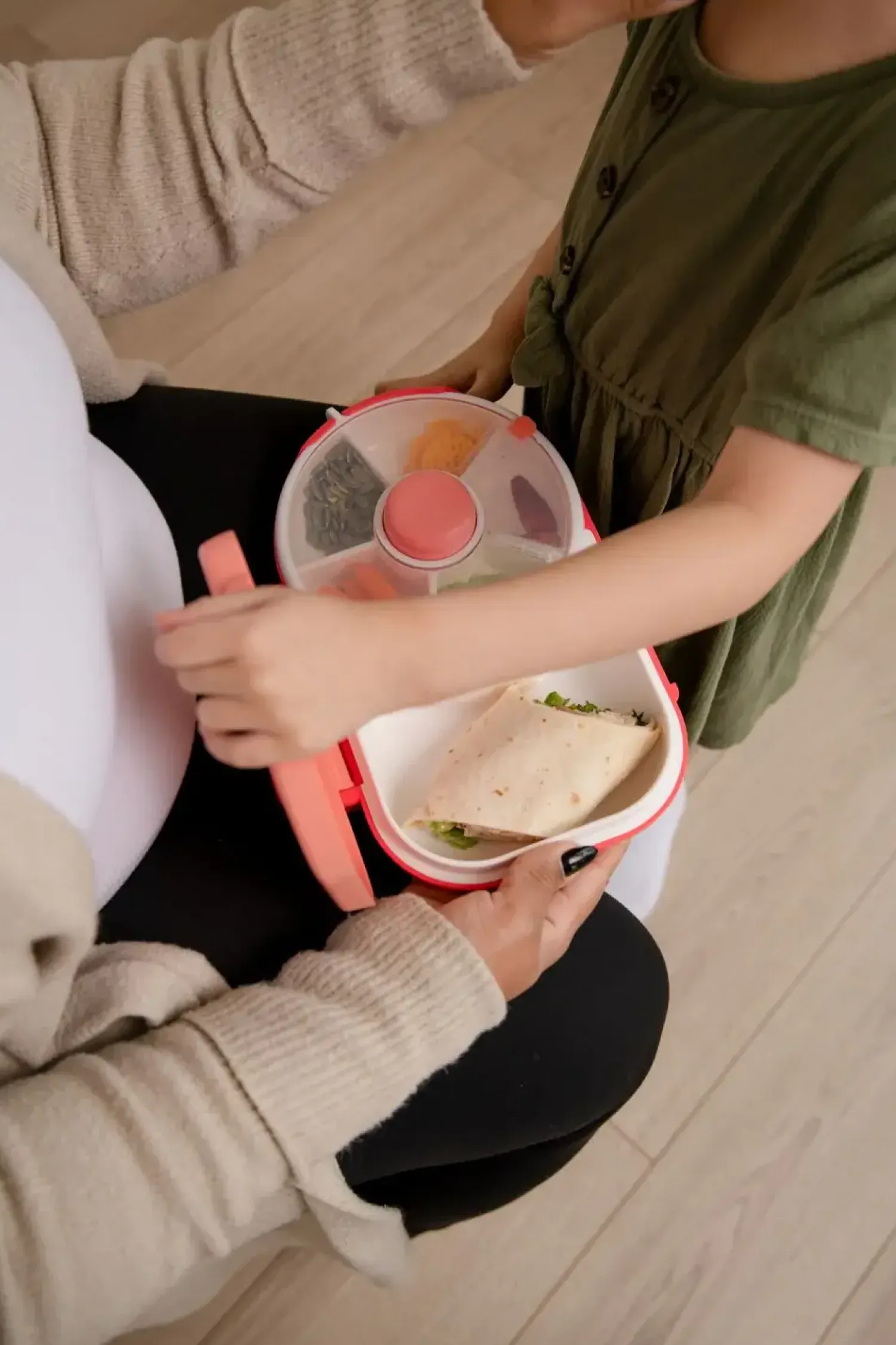 Przechowywanie Jedzenia|Przydatne Akcesoria | GOBE LUNCHBOX & SNACK SPINNER 2IN1 śniadaniówka dla dzieci, Watermelon Pink