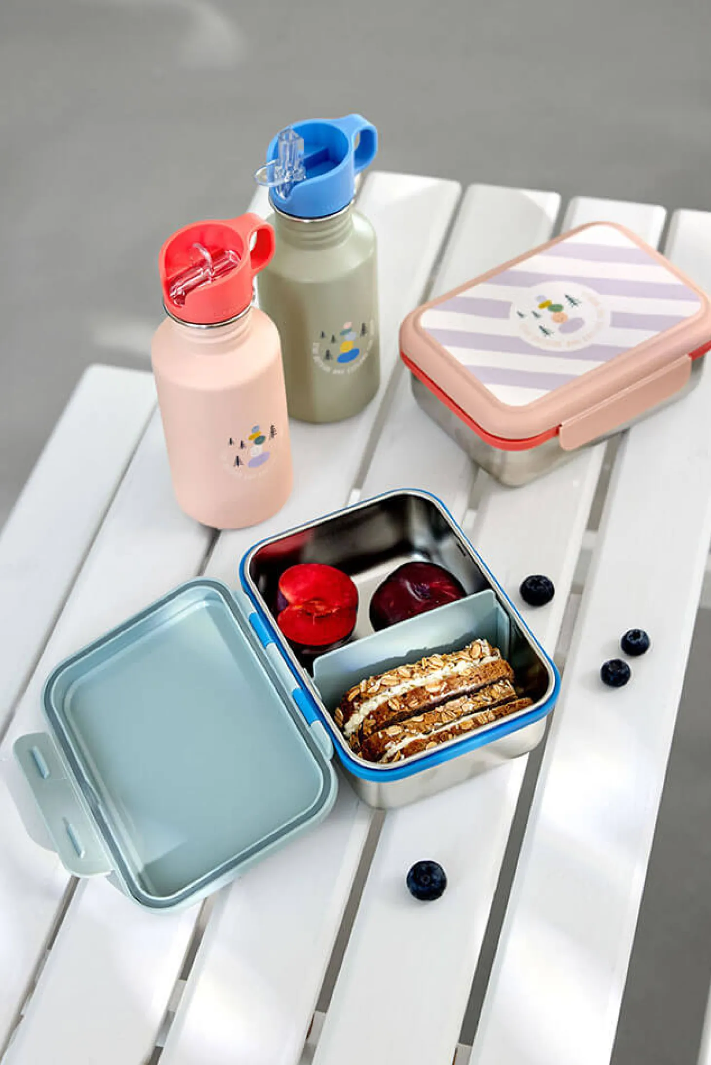 Lunchbox ze stali nierdzewnej Sunny Explorer green & blue