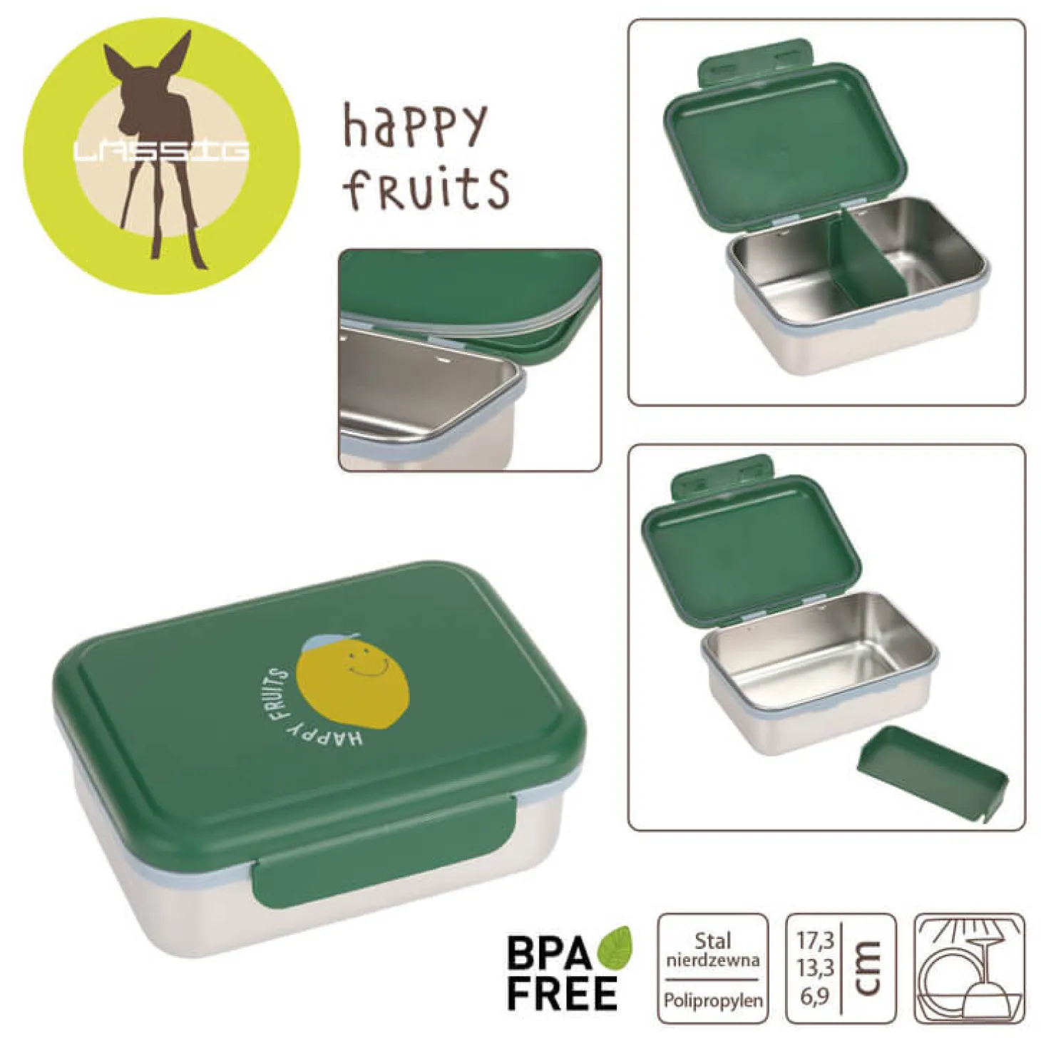 Lunchbox ze stali nierdzewnej Happy Fruits Lemon