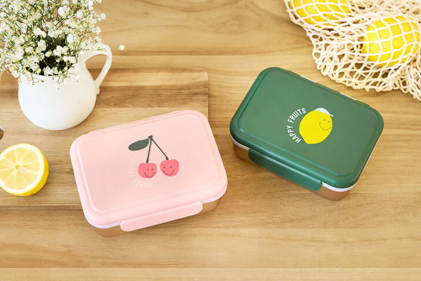 Lunchbox ze stali nierdzewnej Happy Fruits Lemon
