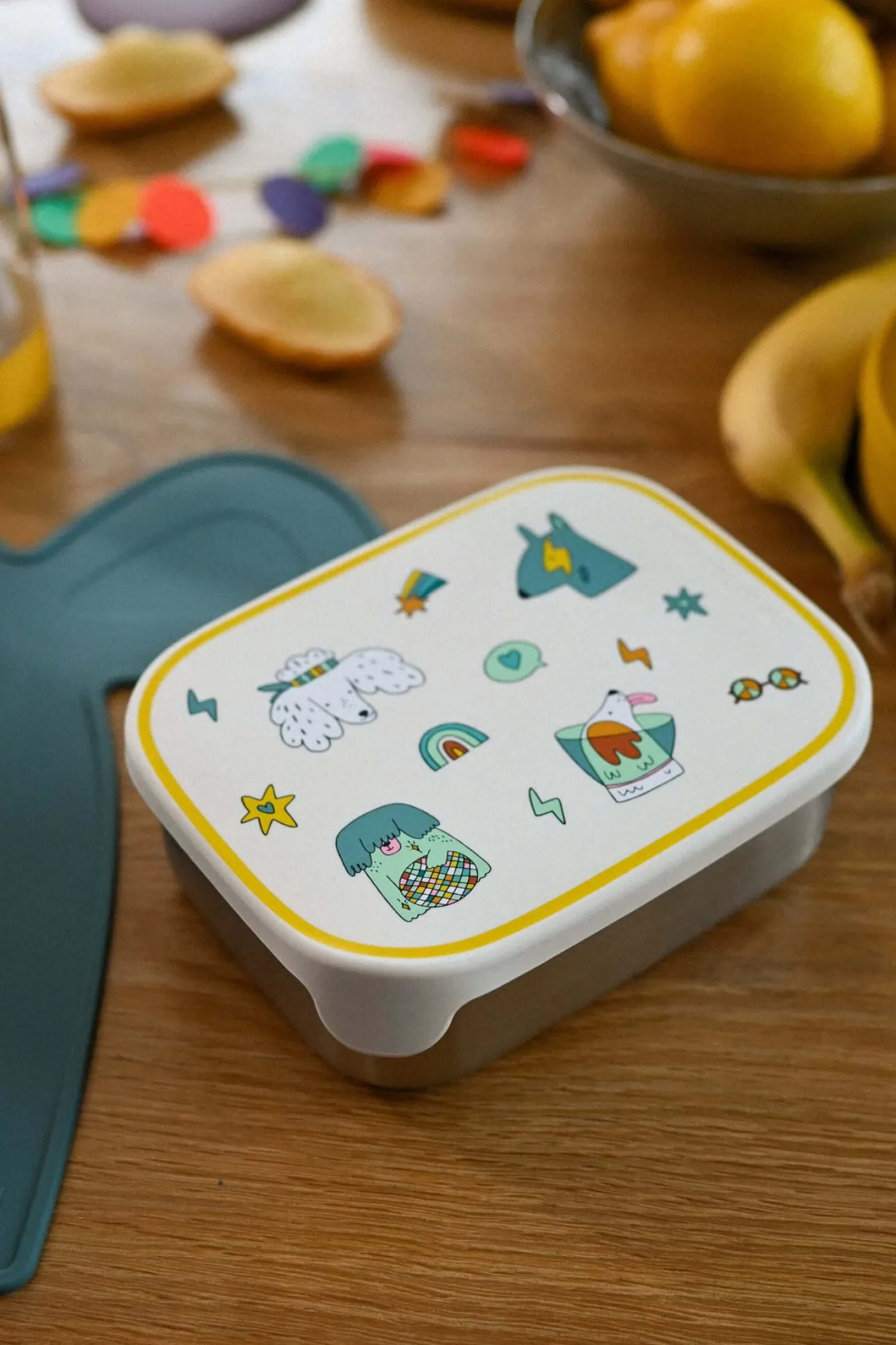 Lunchbox ze stali nierdzewnej z wyjmowanymi przegródkami - Funky Dogs