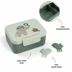Lunchboxy|Przechowywanie Jedzenia | Done by Deer Lunchbox z widelczykami Tiny Trails Green