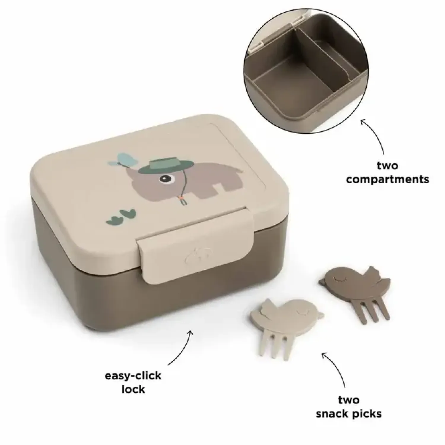 Lunchboxy|Przechowywanie Jedzenia | Done by Deer Lunchbox z widelczykami Tiny Trails Sand