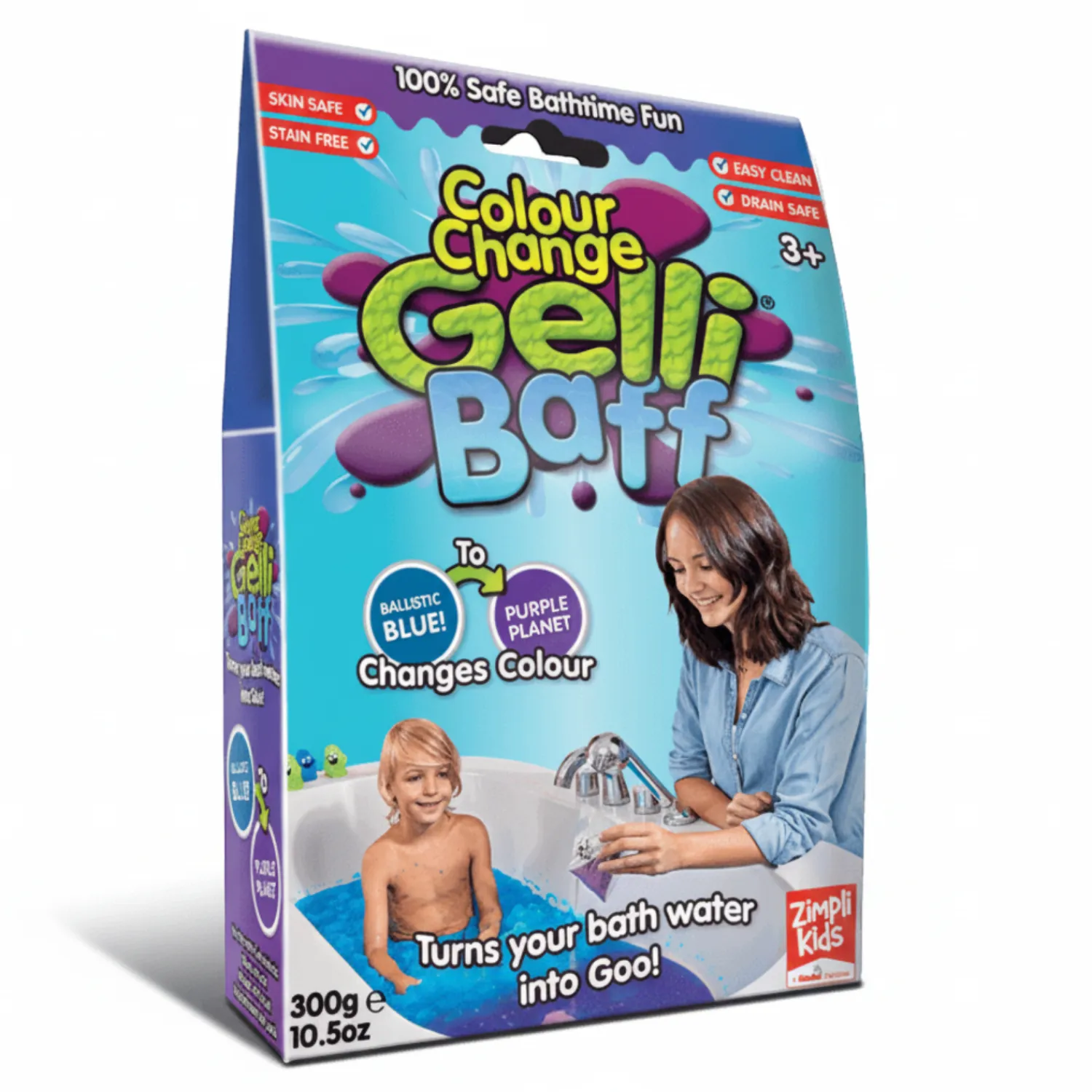 Zabawki Do Kąpieli|Do Kąpieli | Zimpli Kids Magiczny proszek do kąpieli Gelli Baff Colour Change - błękitny