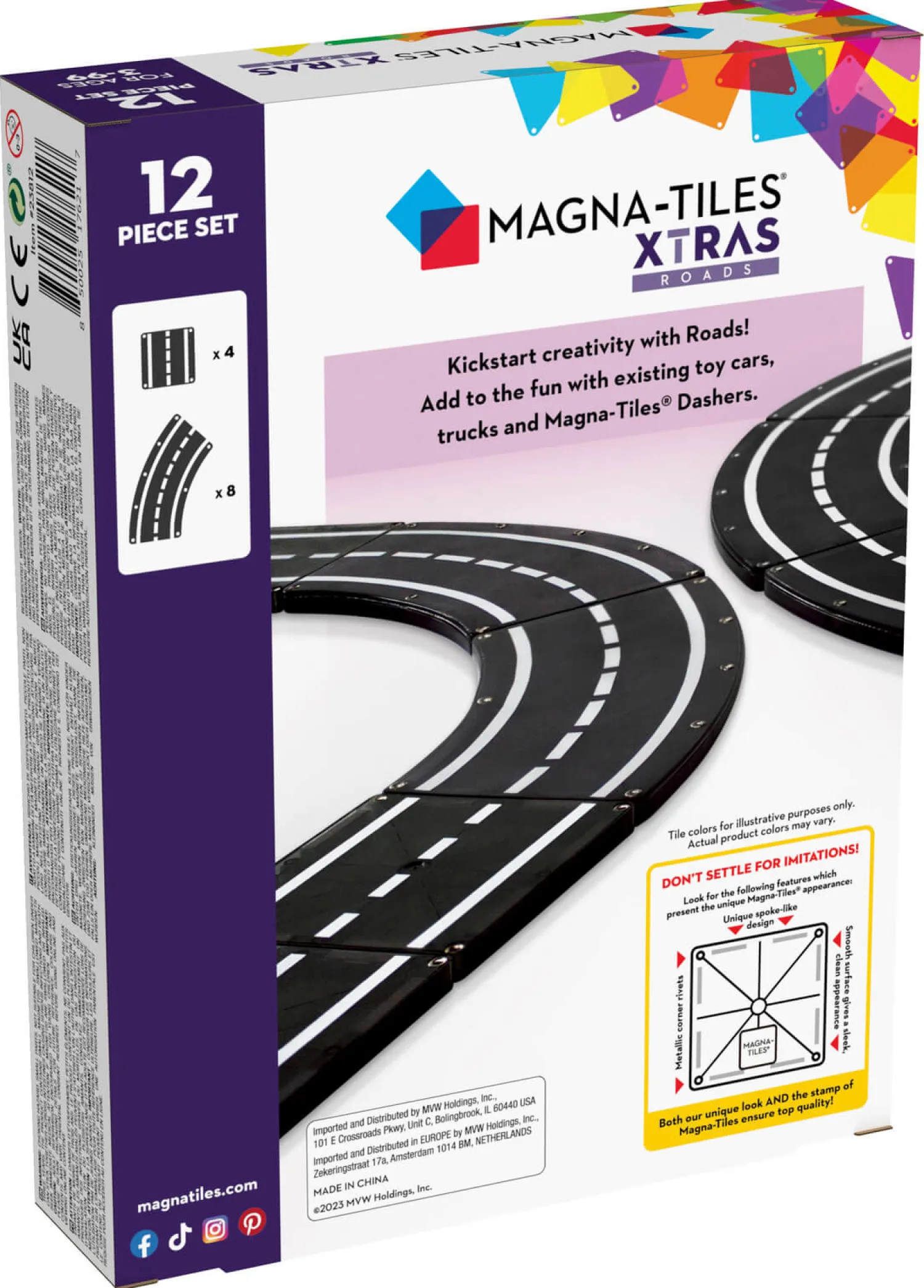 6 Lat+|3 Lata + | Magna-Tiles Magnetyczna droga 12 el.