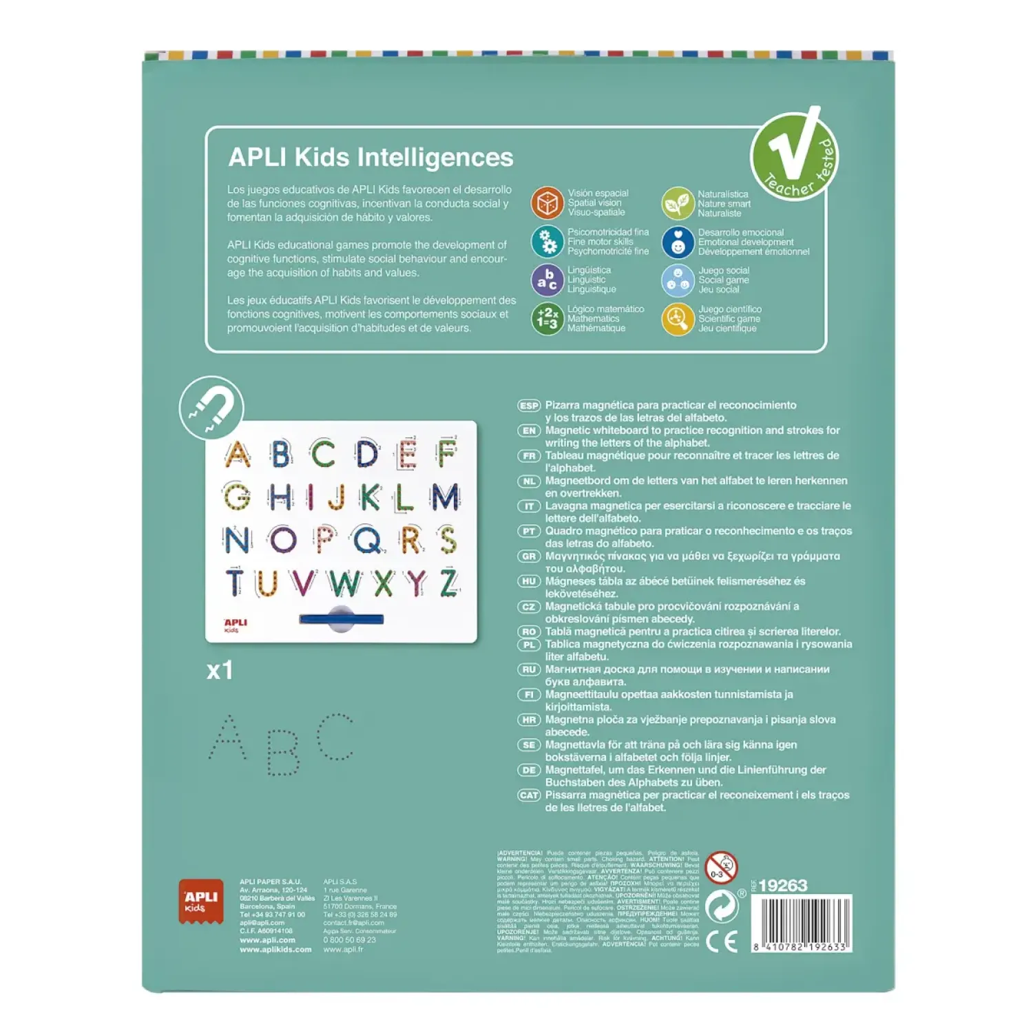 3 Lata +|4 Lata + | Apli Kids Magnetyczna tablica - Litery ABC