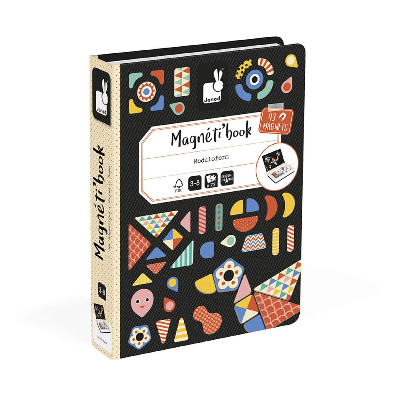 Idealne W Podróży|6 Lat+ | Janod Magnetyczna układanka Kształty Magnetibook