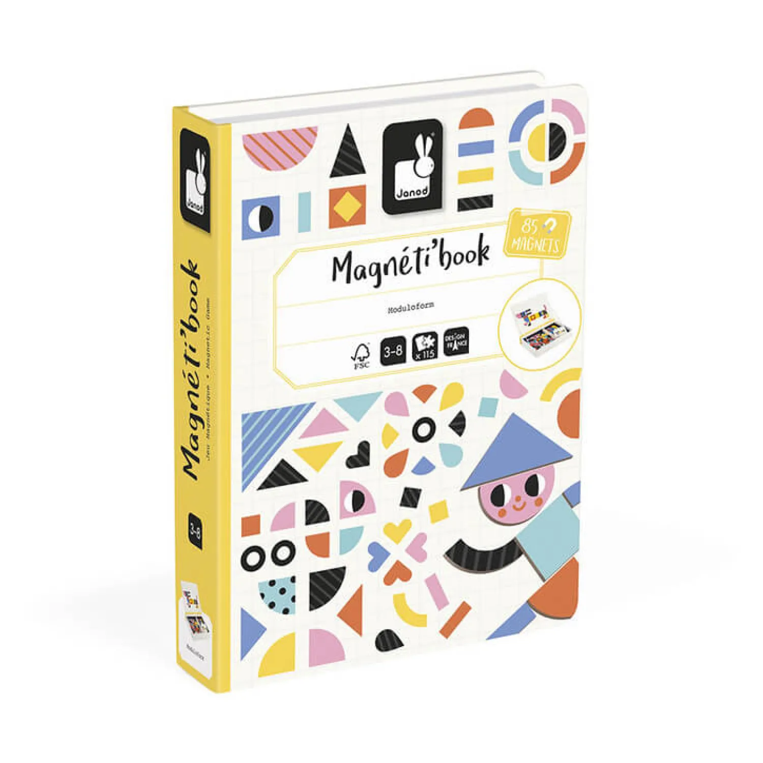 Idealne W Podróży|6 Lat+ | Janod Magnetyczna układanka Kształty Magnetibook 3+