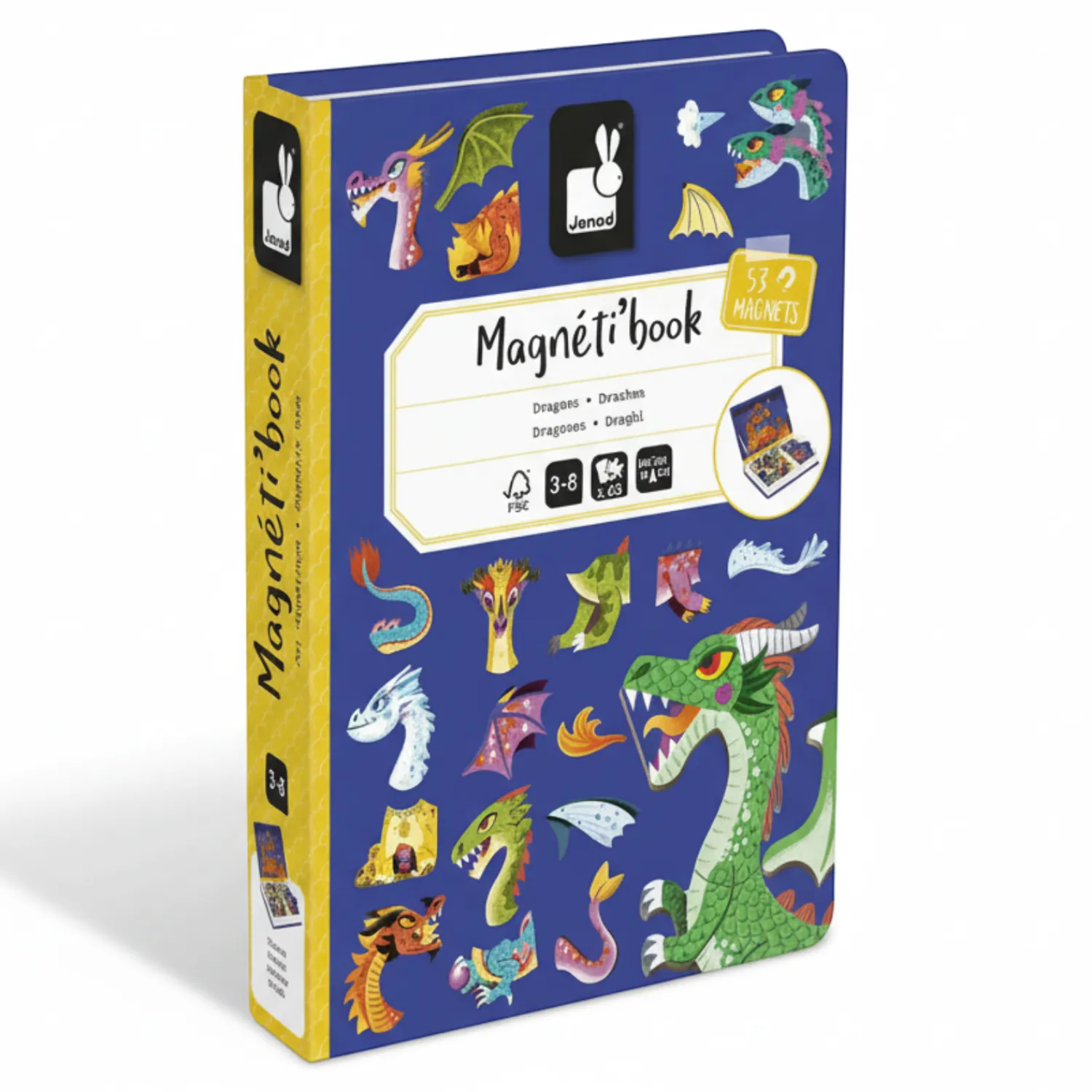 Idealne W Podróży|6 Lat+ | Janod Magnetyczna układanka Smoki Magnetibook