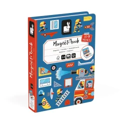 Idealne W Podróży|Magnetyczne | Janod Magnetyczna układanka Straż pożarna Magnetibook
