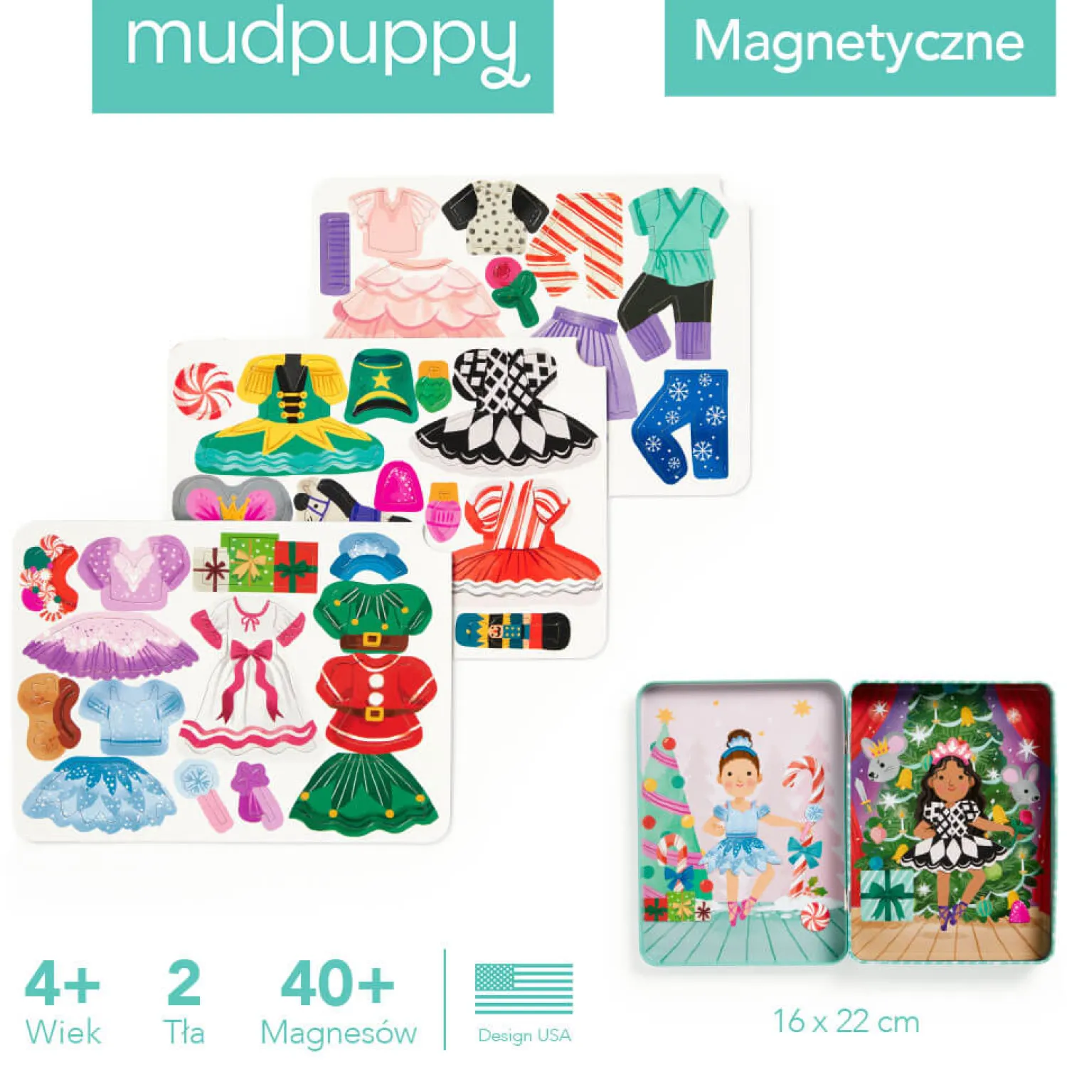 6 Lat+|Magnetyczne | Mudpuppy Magnetyczne postacie Zaczarowany dziadek do orzechów 4+