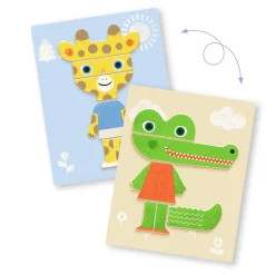 Idealne W Podróży|3 Lata + | Djeco Magnetyczne puzzle Inzebox ZWIERZĘTA