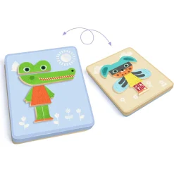 Idealne W Podróży|3 Lata + | Djeco Magnetyczne puzzle Inzebox ZWIERZĘTA