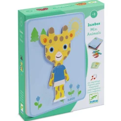 Idealne W Podróży|3 Lata + | Djeco Magnetyczne puzzle Inzebox ZWIERZĘTA