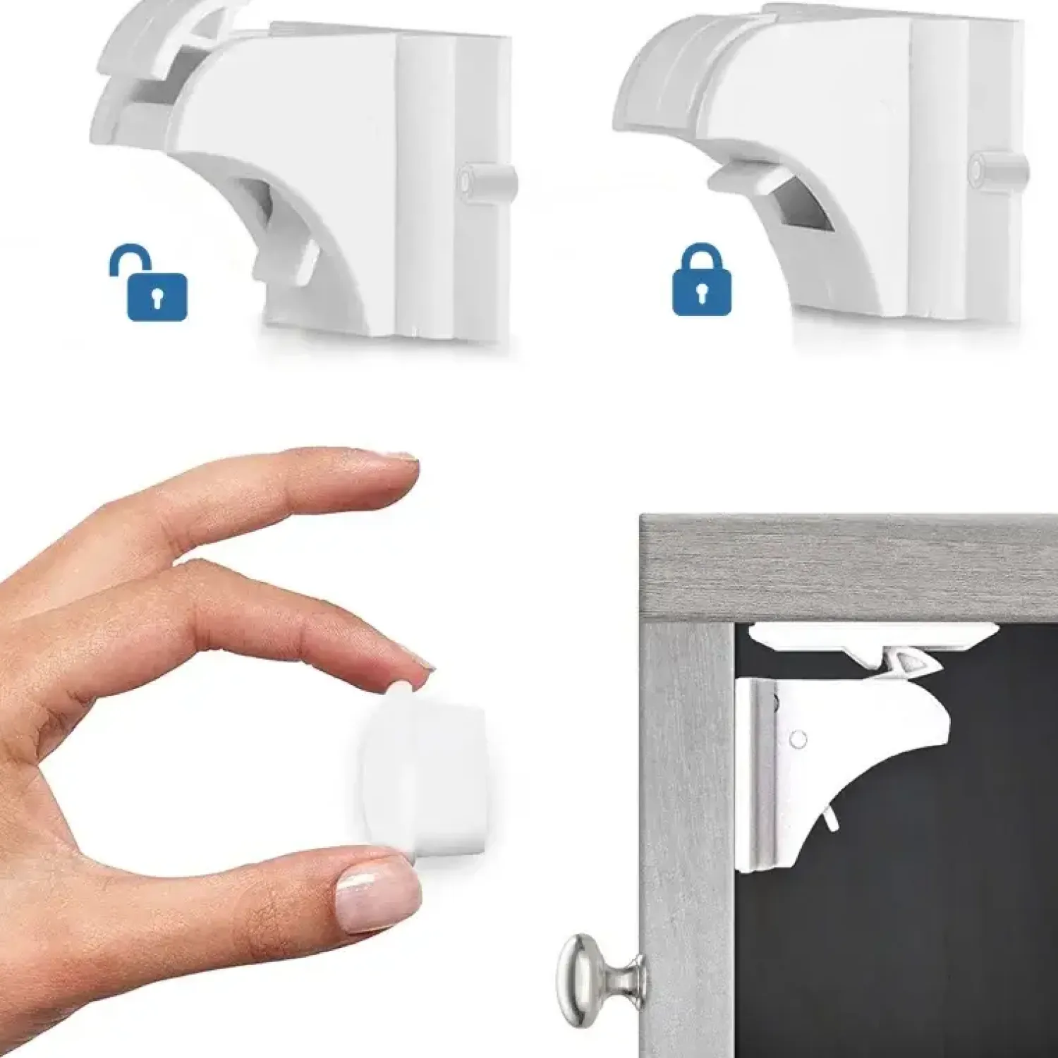 Bezpieczeństwo W Domu|Bezpieczeństwo W Domu | SIPO Magnetyczne zabezpieczenia do szaf i szuflad przed otwarciem, 4 szt.