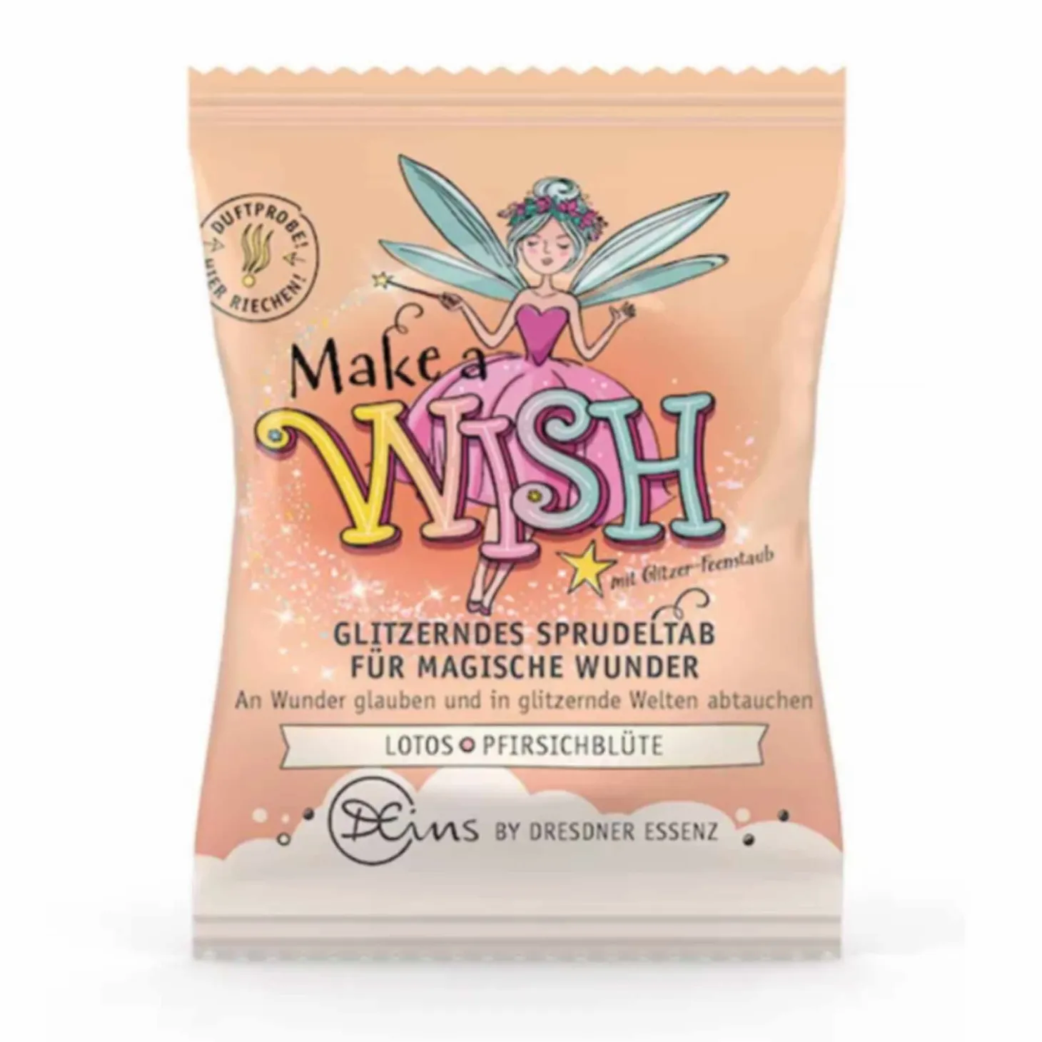 MAKE A WISH - sól bąbelkowa z brokatem, 30g