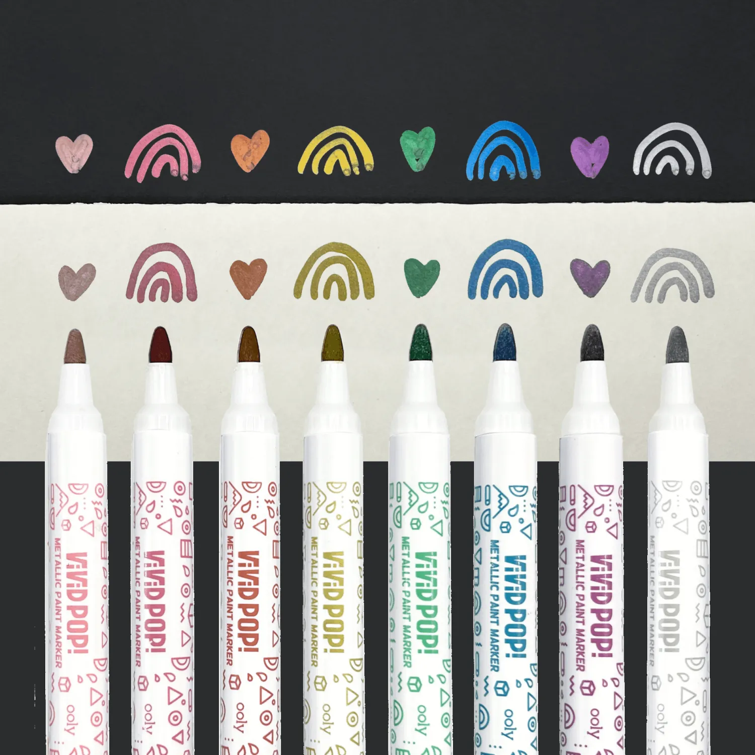 Artykuły Plastyczne | Ooly Markery Akrylowe Vivid Pop! Metaliczne Kolory